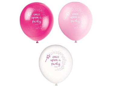 (8) 12IN PRINCESS & UNICORN BALLOONS