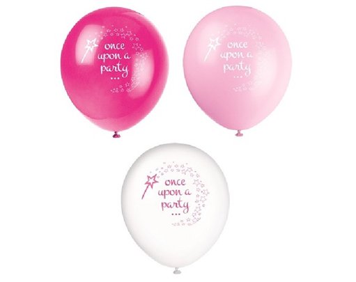 (8) 12IN PRINCESS & UNICORN BALLOONS