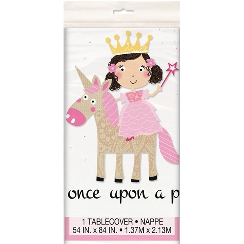 PINK PRINCESS & UNICORN TABLE COVER