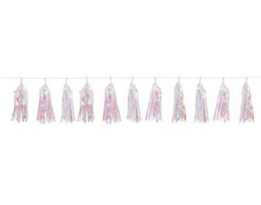 9FT IRIDESCENT FOIL TASSEL GARLAND