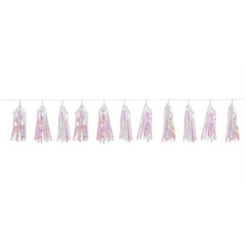 9FT IRIDESCENT FOIL TASSEL GARLAND