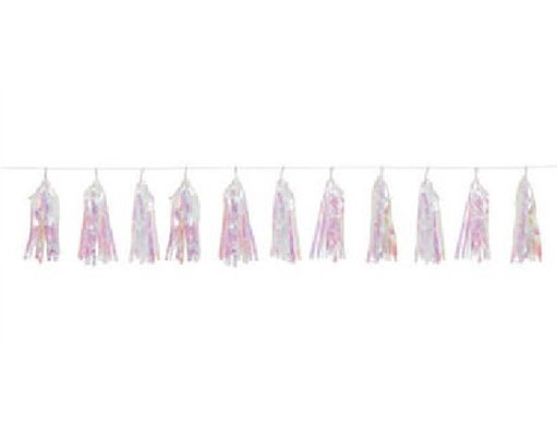9FT IRIDESCENT FOIL TASSEL GARLAND
