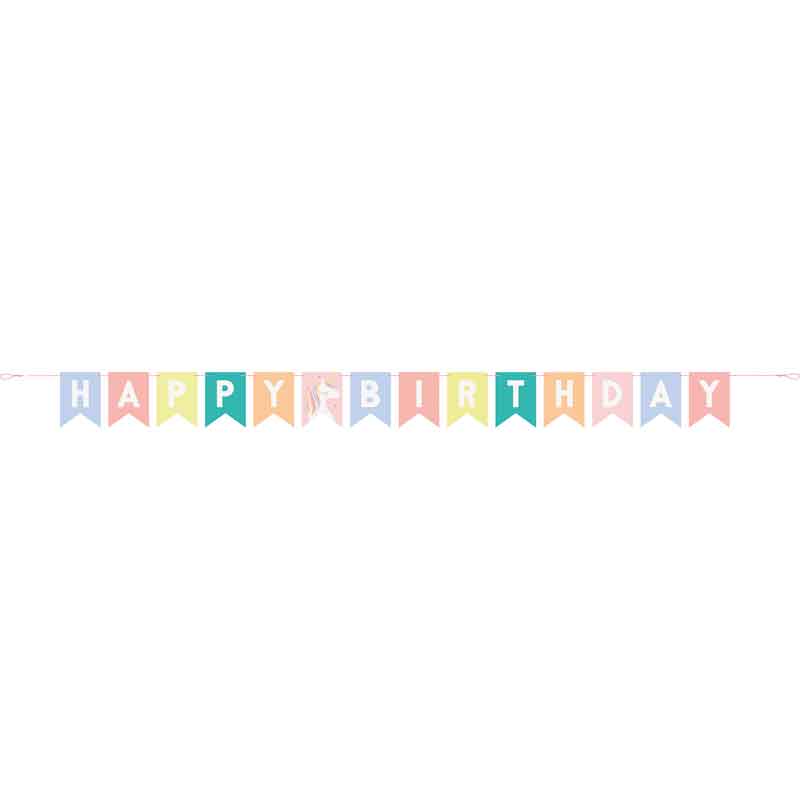 7FT UNICORN PARTY PENNANT BANNER