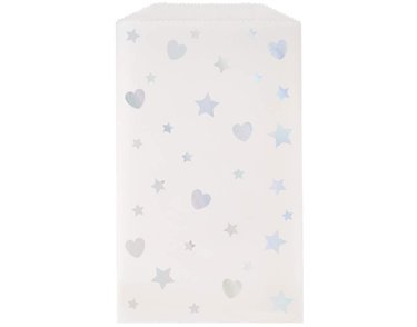 (8) IRIDESCENT HEART STAR TREAT BAG