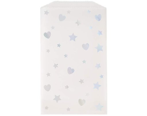 (8) IRIDESCENT HEART STAR TREAT BAG