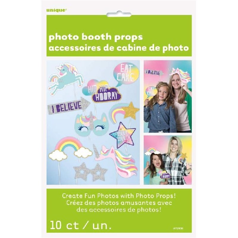 10PC FOIL UNICORN PHOTO PROP SET