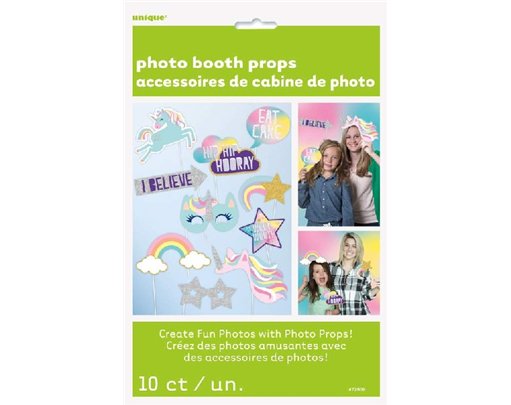 10PC FOIL UNICORN PHOTO PROP SET
