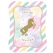 (8) UNICORN SPARKLE POSTCARD INVITATIONS