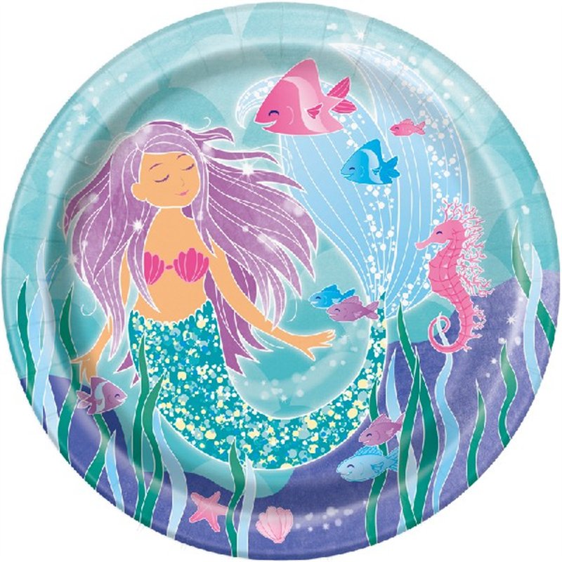 (8) 9in MERMAID PLATES