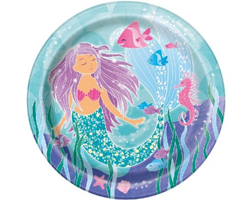 (8) 9in MERMAID PLATES
