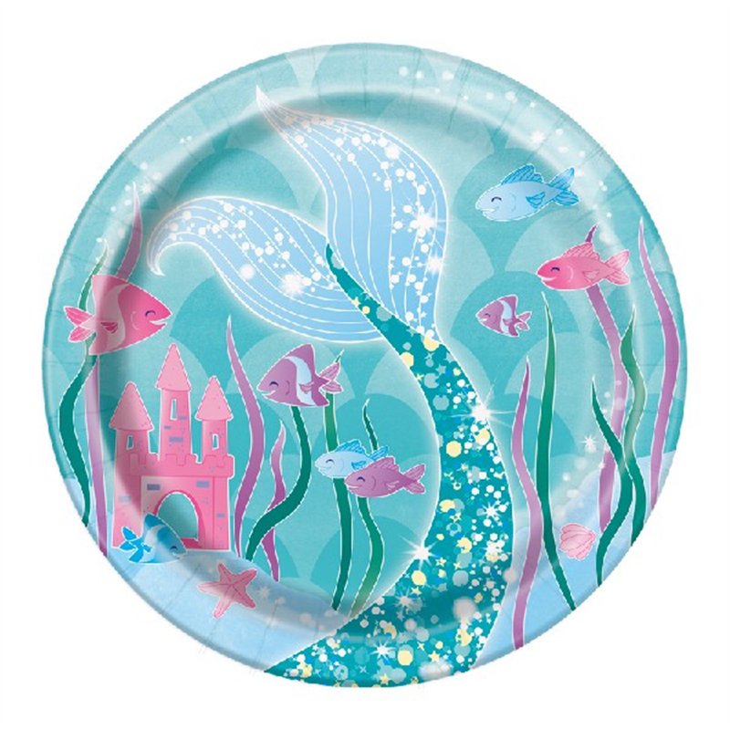 (8) 7in MERMAID PLATES