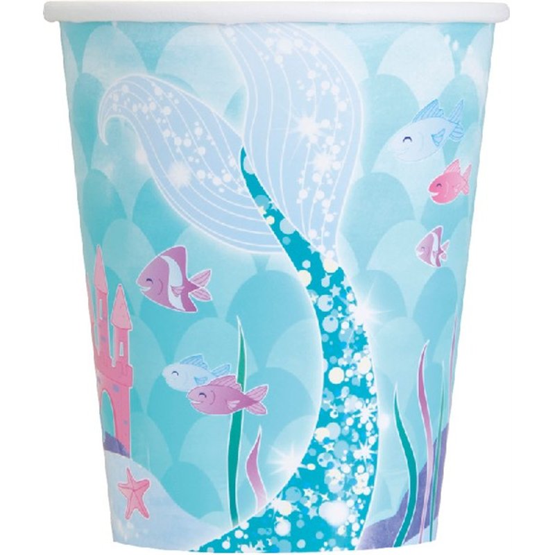 (8) 9oz MERMAID PAPER CUPS