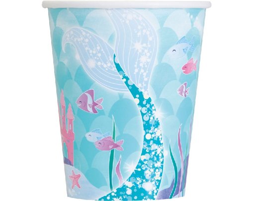(8) 9oz MERMAID PAPER CUPS