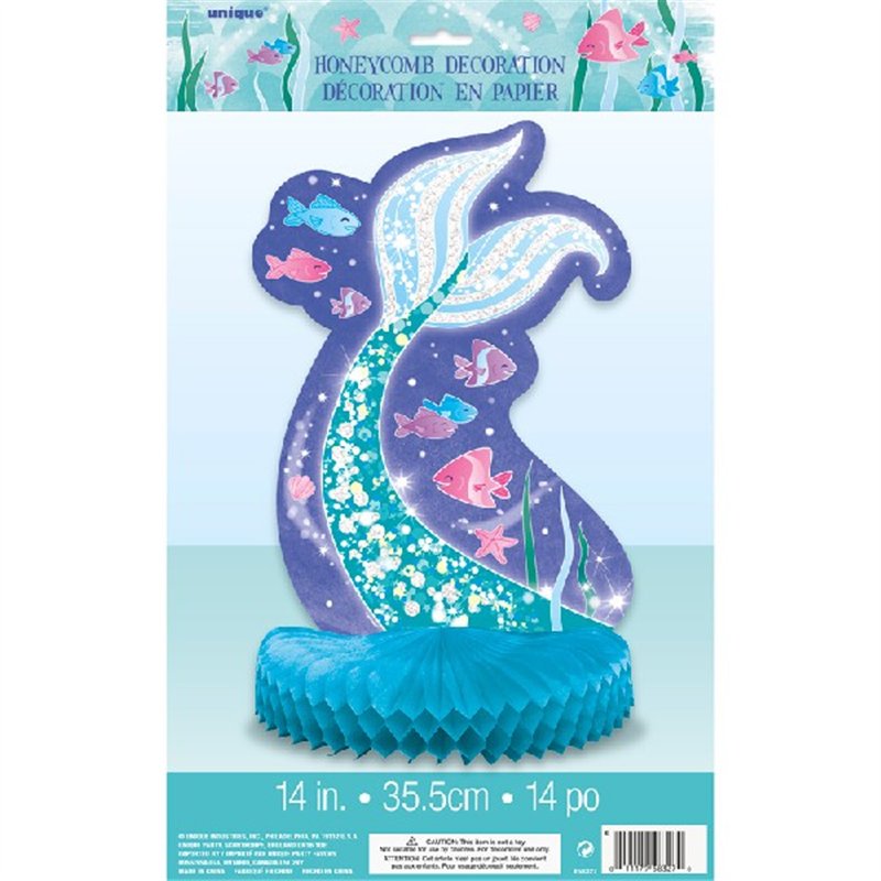 14in MERMAID HONEYCOMB CENTERPIECE