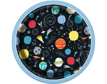 (8) 7in OUTER SPACE ROUND PLATES