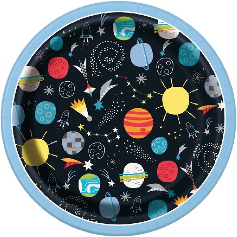 (8) 7in OUTER SPACE ROUND PLATES