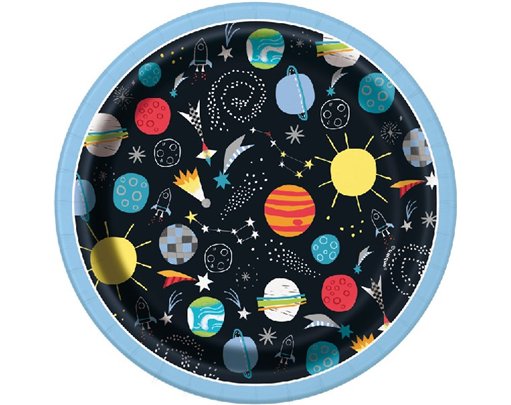 (8) 7in OUTER SPACE ROUND PLATES