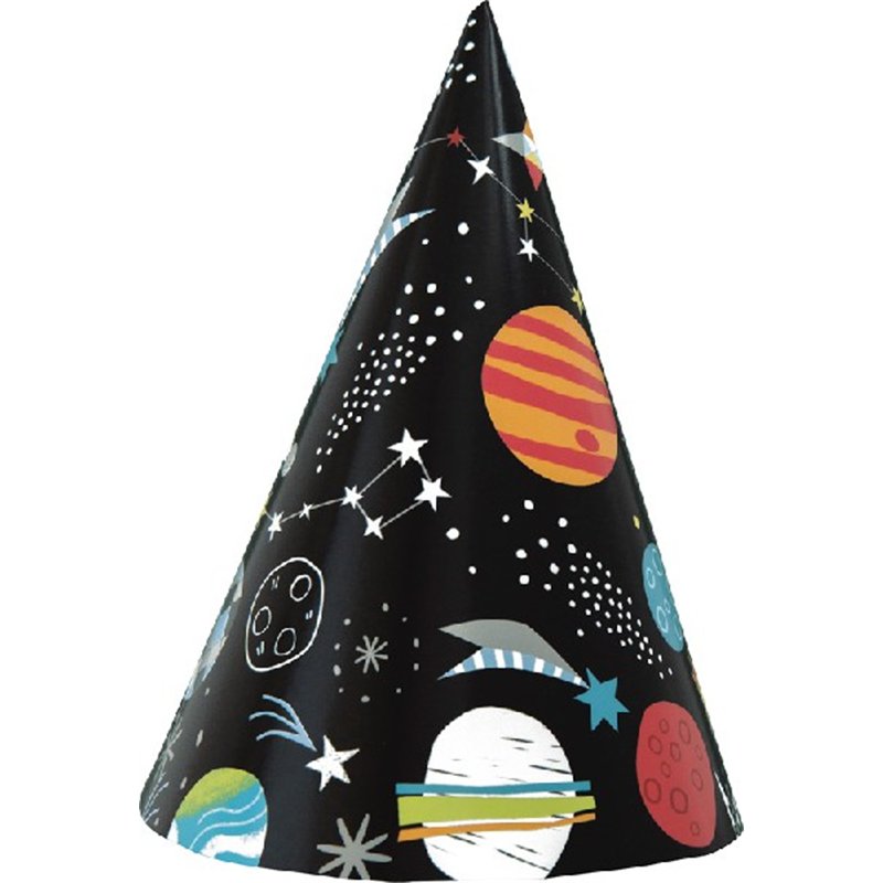 (8) OUTER SPACE PARTY HATS