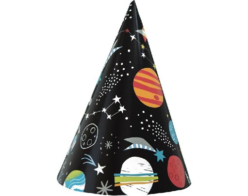 (8) OUTER SPACE PARTY HATS