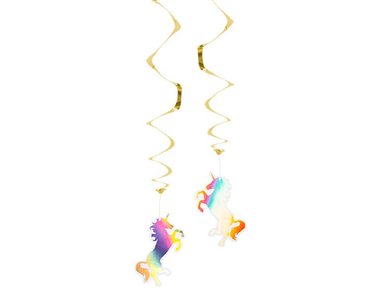 (2) 85cm UNICORN DECORATION SWIRLS