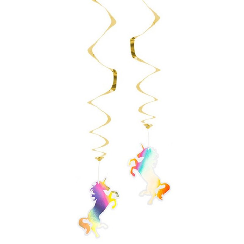 (2) 85cm UNICORN DECORATION SWIRLS