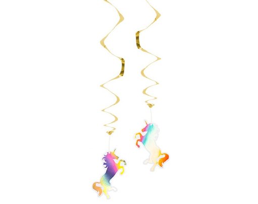 (2) 85cm UNICORN DECORATION SWIRLS