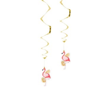 (2) 85cm FLAMINGO DECORATION SWIRLS