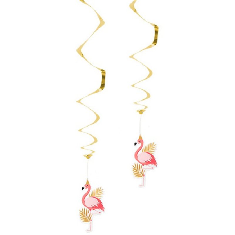 (2) 85cm FLAMINGO DECORATION SWIRLS