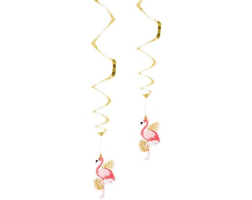 (2) 85cm FLAMINGO DECORATION SWIRLS