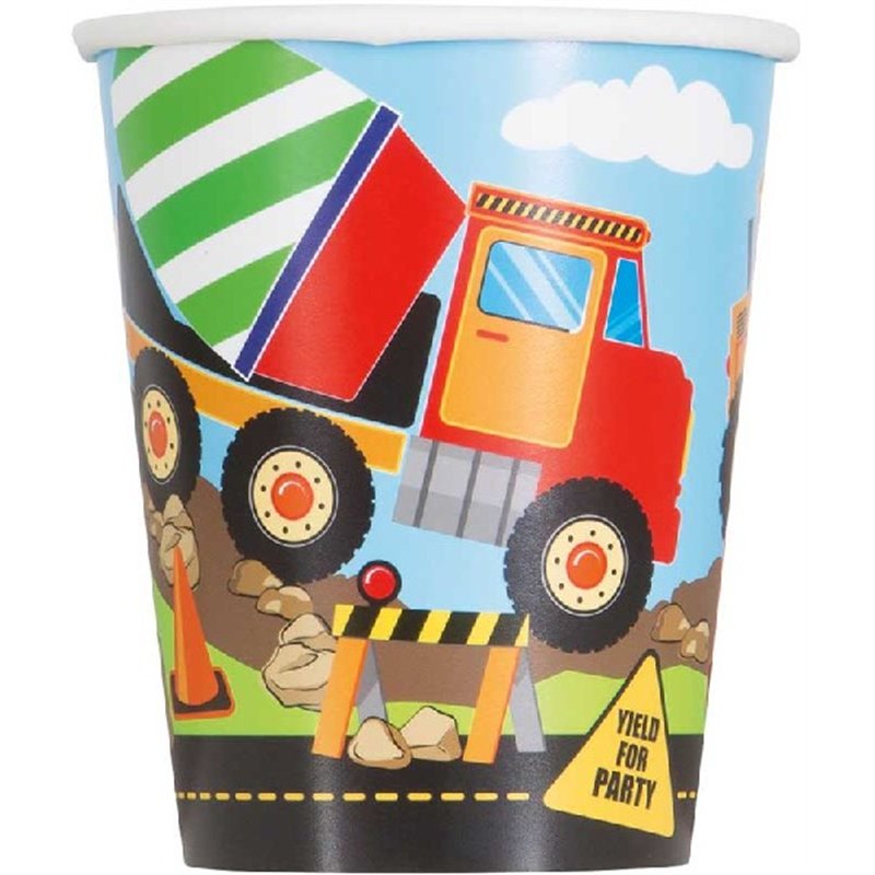 (8) 9oz CONSTRUCTION PARTY CUPS