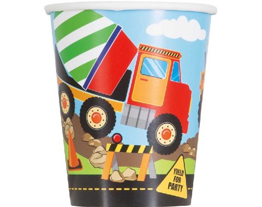 (8) 9oz CONSTRUCTION PARTY CUPS