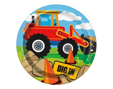 (8) 7in CONSTRUCTION PARTY PLATES