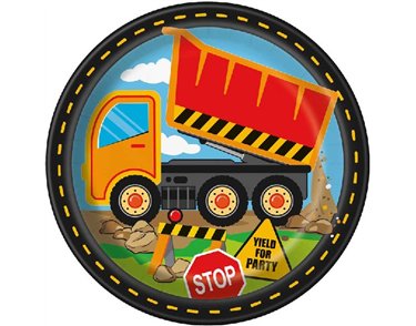 (8) 9in CONSTRUCTION PARTY PLATES