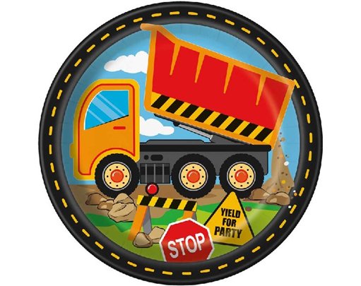 (8) 9in CONSTRUCTION PARTY PLATES