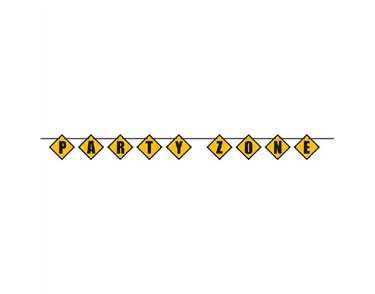 CONSTRUCTION PARTY ZONE BLOCK BANNER