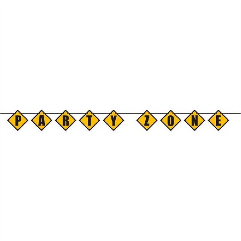 CONSTRUCTION PARTY ZONE BLOCK BANNER