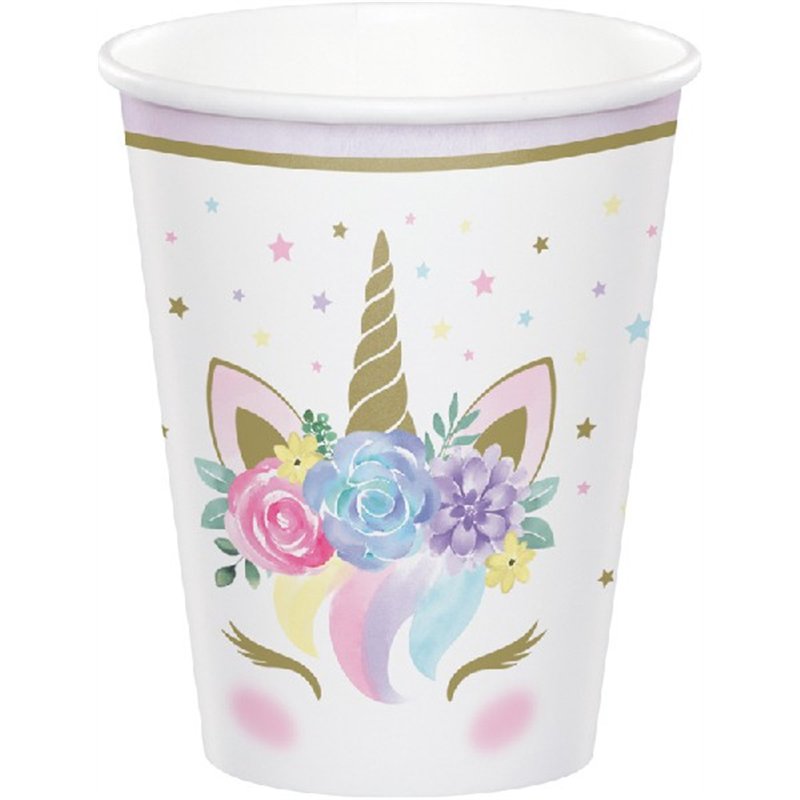 (8) 9oz UNICORN BABY PAPER CUPS