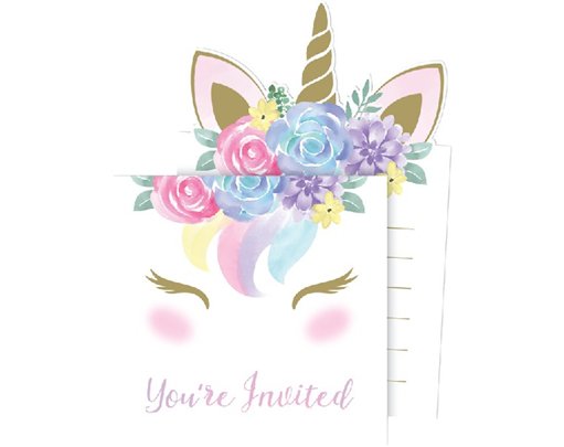 (8) UNICORN BABY POP-UP INVITATIONS