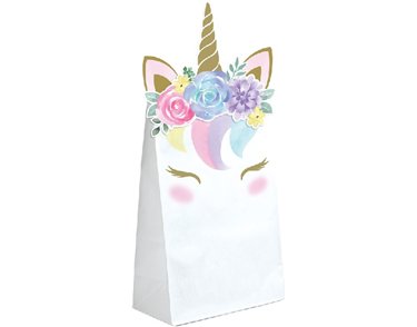 (8) UNICORN BABY SHAPED PAPER TREAT BAGS