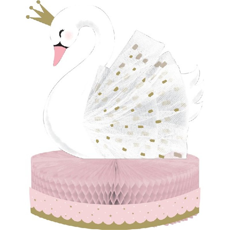 STYLISH SWAN PARTY HONEYCOMB CENTREPIECE