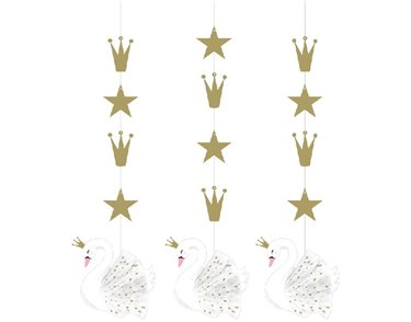 (3) STYLISH SWAN PARTY HANGING CUTOUTS