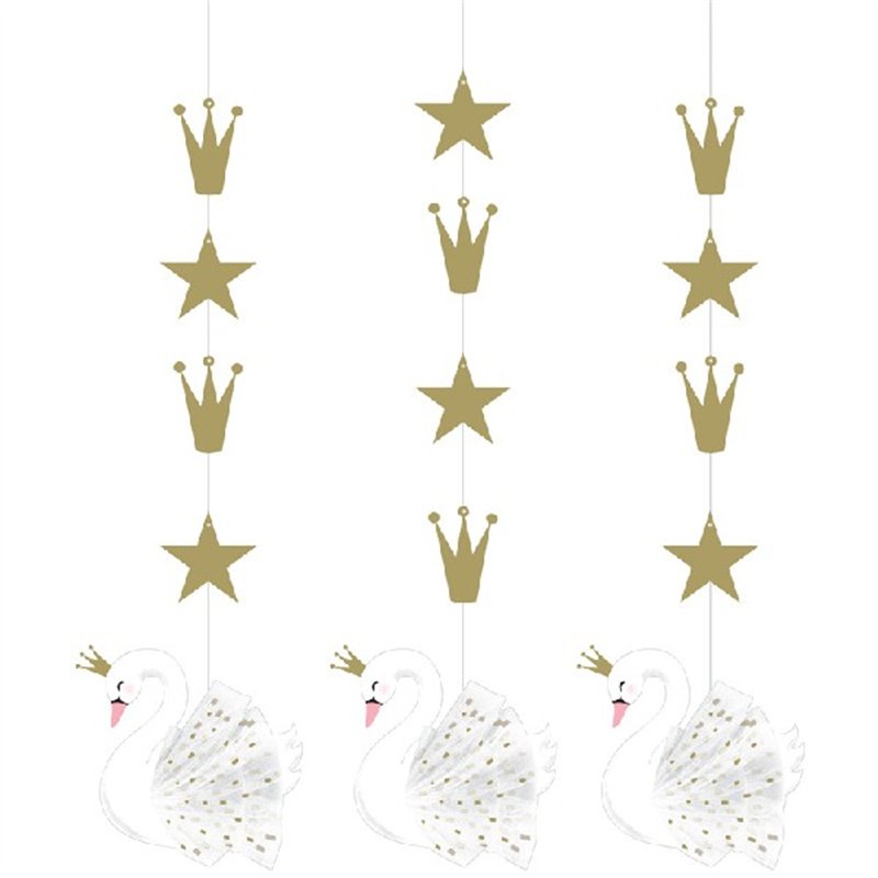 (3) STYLISH SWAN PARTY HANGING CUTOUTS