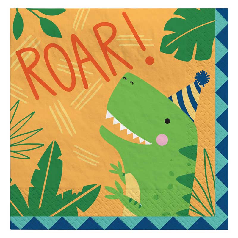 (16) DINO-MITE PARTY L/NAPKINS