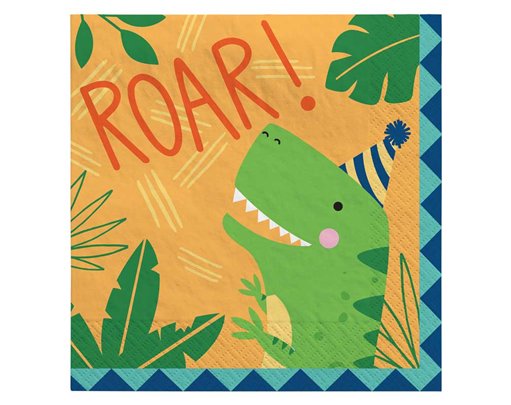 (16) DINO-MITE PARTY L/NAPKINS