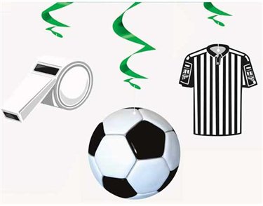 3PK 3D FOOTBALL HANGING SWIRLS