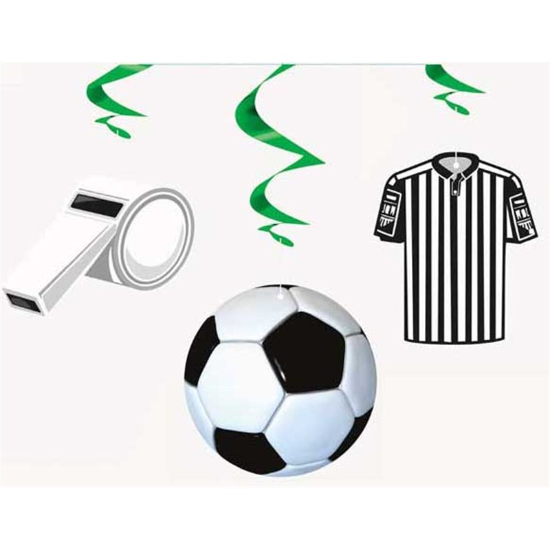 3PK 3D FOOTBALL HANGING SWIRLS