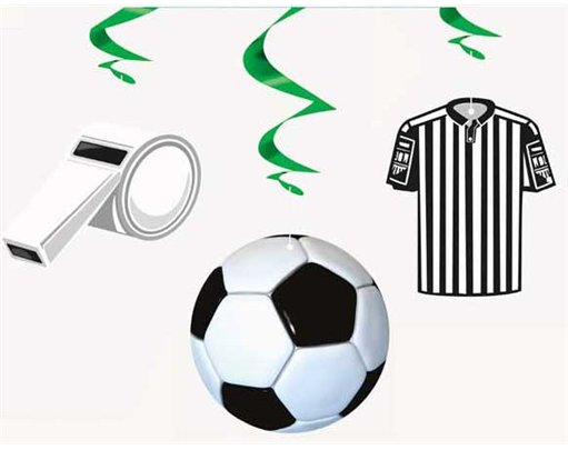 3PK 3D FOOTBALL HANGING SWIRLS
