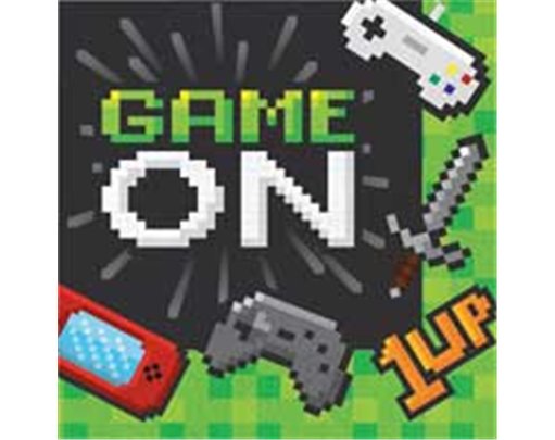 16PK 33CM 2PLY GAMING PARTY NAPKINS
