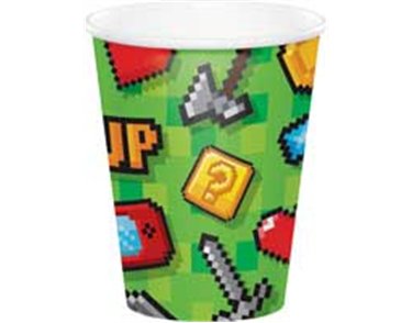 8PK 9OZ GAMING PARTY PAPER CUPS