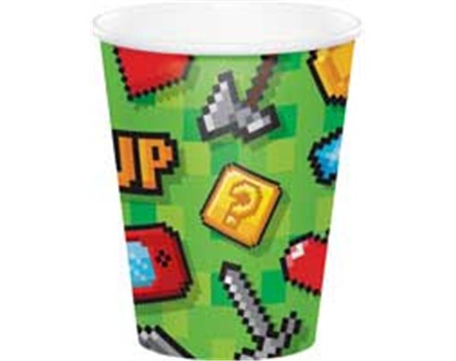 8PK 9OZ GAMING PARTY PAPER CUPS